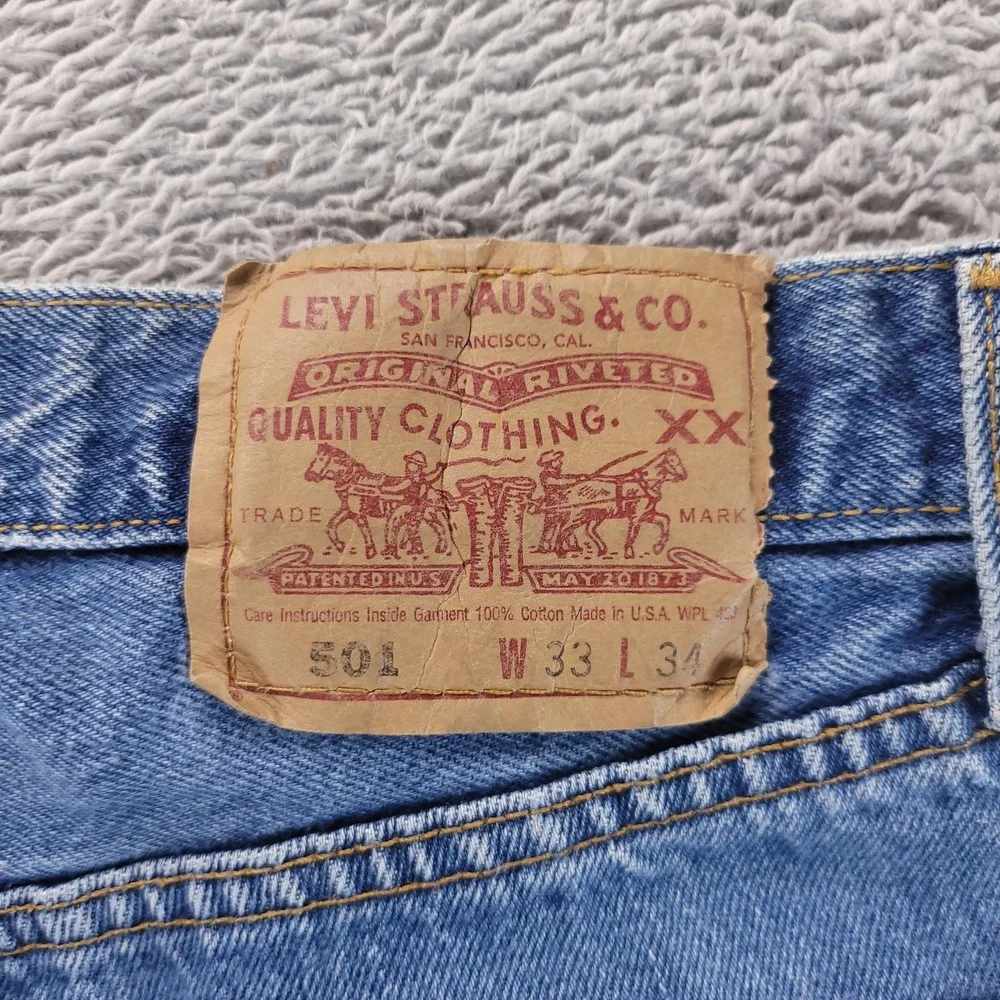 VTG Levis 501 Jeans Mens 33x32 Blue Regular Straight Button Fly USA 90s